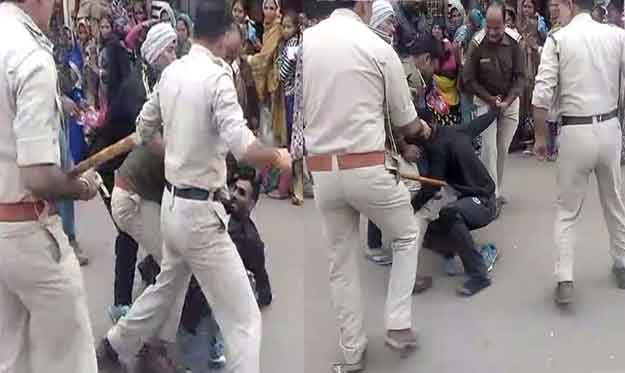 Police beat soldier
