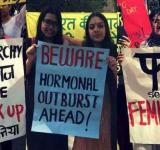 Women protest against Maneka Gandhi