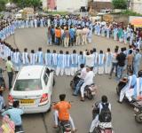 Student protest against sand mafia