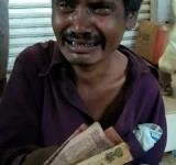 Poor Man crying- note ban